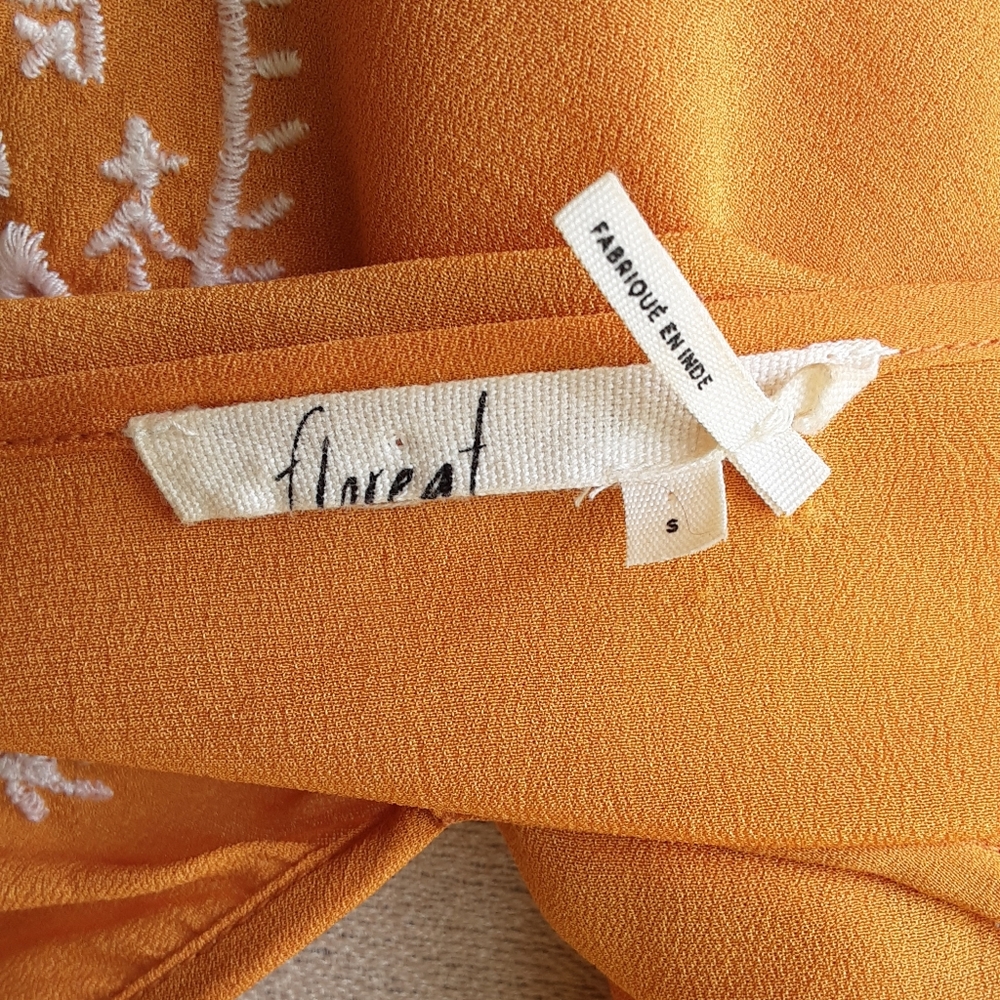 Anthropologie Floreat Sunglow Embroidered Detail Caftan Kimino Top. - Picture 10 of 14